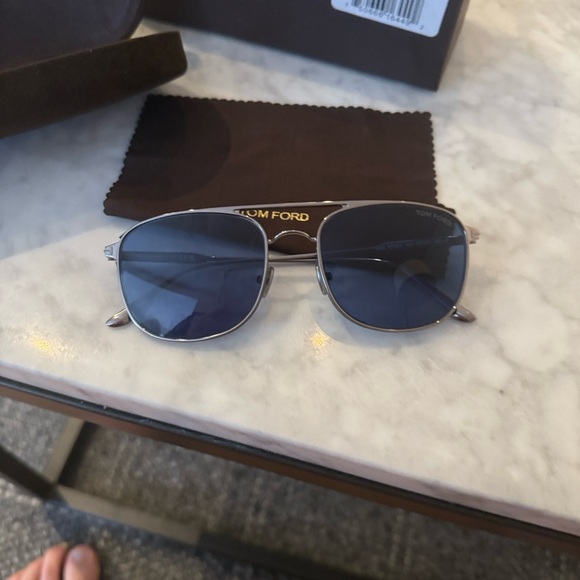 Tom Ford Silver Aviator Sunglasses - Picture 2 of 8